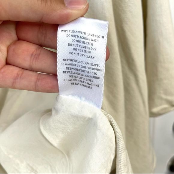 Blank NYC Drape Front Vegan Leather Moto Jacket Taupe Size Small - Picture 5 of 10